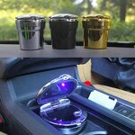 Car Ashtray Manufacturer - Portable Standing Blue LED Cigarette Ashtray
