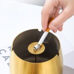 Metal Ashtray Manufacturer - Custom Logo Thickened Round Ashtray with Lid