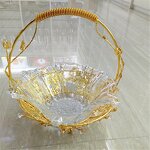 Fruit Basket Manufacturer - Hanging Glass Dessert Storage Decorative Basket