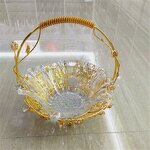 Fruit Basket Manufacturer - Hanging Glass Dessert Storage Decorative Basket