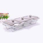 Chafing Dish Manufacturer - New Design Glass 3 Pan Buffet Server