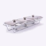 Chafing Dish Manufacturer - New Design Glass 3 Pan Buffet Server