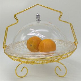 Fruit Basket Manufacturer - Wedding Decorative Metal Basket with Cover