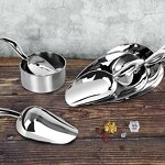 Ice Scoop Manufacturer - Thickened Stainless Steel Curved Handle Scoop