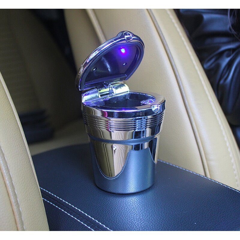 Car Ashtray Manufacturer - Portable Standing Blue LED Cigarette Ashtray