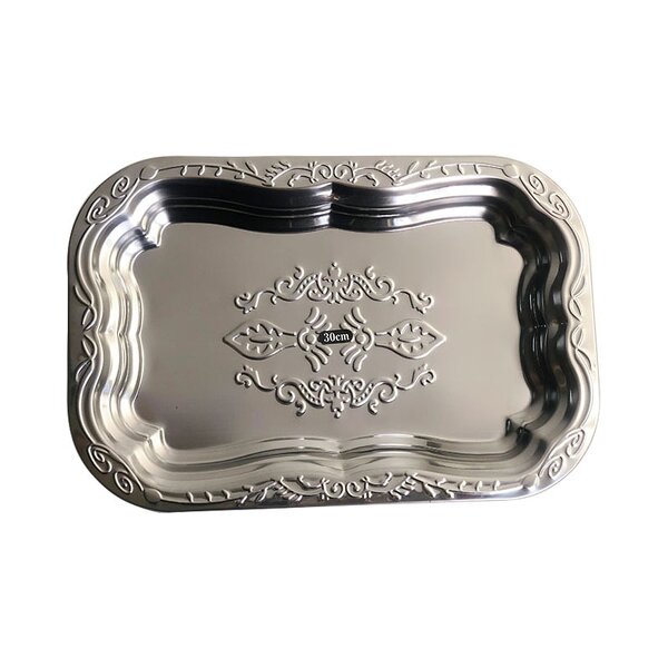 Fruit Plate Manufacturer - Luxury Stainless Steel Rectangular Decorative Tray