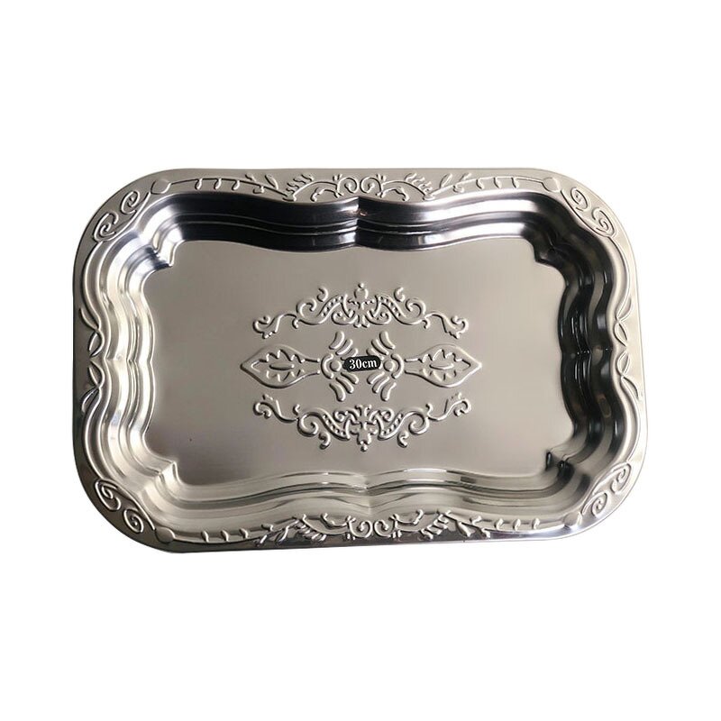 Fruit Plate Manufacturer - Luxury Stainless Steel Rectangular Decorative Tray