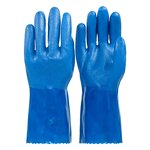 PVC Gloves Manufacturer - Heavy-Duty Blue Waterproof Acid Alkali Resistant