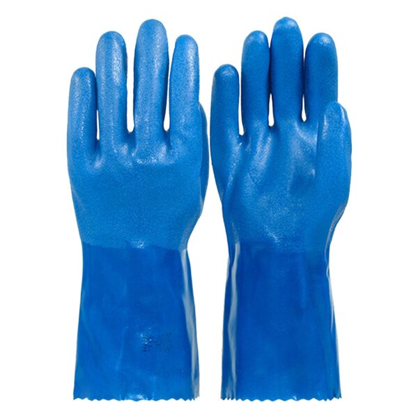 PVC Gloves Manufacturer - Heavy-Duty Blue Waterproof Acid Alkali Resistant