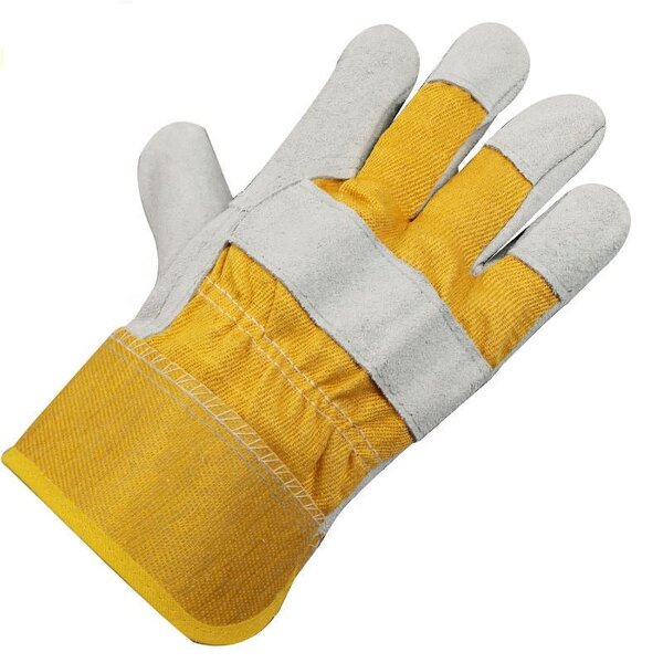 Garden Gloves Manufacturer - Heavy-Duty Yellow Customizable Cow Leather Gloves