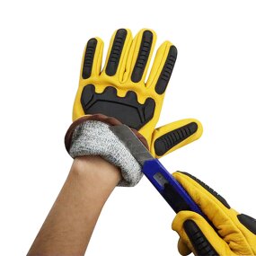 Winter Gloves Manufacturer - Men's Goatskin Leather TPR Anti-Cut Gloves