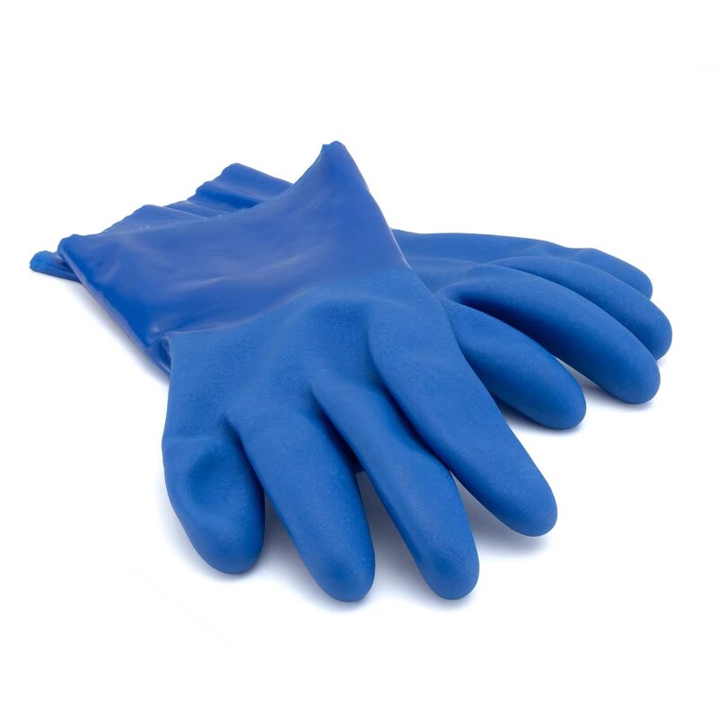 PVC Gloves Manufacturer - Heavy-Duty Blue Oil Water Chemical Resistant Gloves