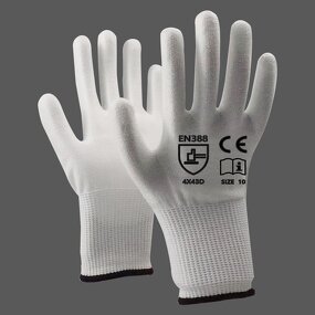 Work Gloves Manufacturer - OEM Custom White PU Coated HPPE Gloves