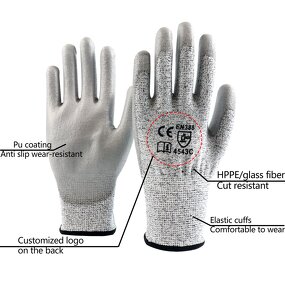 Work Safety Gloves Manufacturer - HPPE En388 4543 PU Coated Gloves