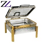 Chafing Dish Manufacturer - 9L Luxury Gold Hammered Buffet Set