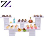 Acrylic Food Stand Factory - Black Rectangle White Cake Buffet Riser