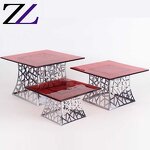 Dessert Display Stand Supplier - Clear Glass Plates Silver Cupcake Set