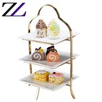 Cake Display Stand Manufacturer - Ceramic Round Plates 3 Tier Tea Stand