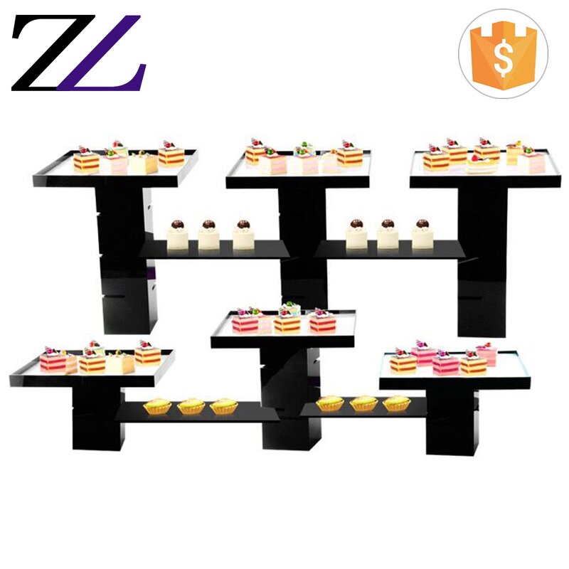 Cake Stand Supplier - Evolving Swing Black Acrylic Multi Tier