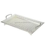 Charger Plate Supplier - Antique German Silver Beaded Serving Tray