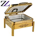 Chafing Dish Supplier - Hydraulic Round Gold 6L Fuel Heating Set