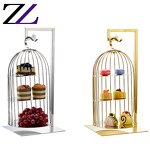 Dessert Table Decor Supplier - Brass Bird Cage Cupcake Serving Tray