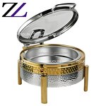 Chafing Dish Factory - Stainless Steel Hammered Glass Lid Set