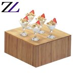 Beverage Cooler Display Supplier - Rectangular Stainless Steel Wood Ice