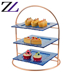 Buffet Display Stand Factory - Steel Elevation Riser Glass Platters Set