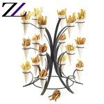 Food Display Holder Factory - Tree Shape Black Stainless Steel Cone