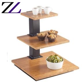 Buffet Food Stand Manufacturer - Stainless Steel 3 Tier Wooden Cupcake