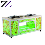 Dining Table Set Supplier - Round Marble with Wheels Led Lights Induction