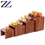 Wooden Dessert Stand Manufacturer - Open Buffet Slate Platters Display