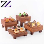 Wooden Dessert Stand Manufacturer - Open Buffet Slate Platters Display