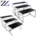 Buffet Table Manufacturer - Granite Mirror Tempered Glass Console