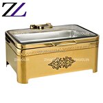 Chafing Dish Supplier - Hydraulic Round Gold 6L Fuel Heating Set
