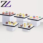 Acrylic Display Stand Factory - Mirror Cube Clear 3 Step Buffet Riser