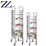 Food Tray Rack Trolley Supplier - 4 Wheels Stainless Steel Bakery Trolley