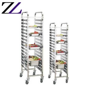 Food Tray Rack Trolley Supplier - 4 Wheels Stainless Steel Bakery Trolley