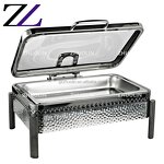 Chafing Dish Manufacturer - Black Silver Induction 6L Square Glass Lid