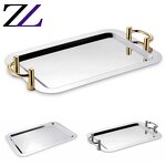 Serving Tray Manufacturer - Oval Gold Handle Bandejas Pastry Plates