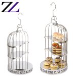 Dessert Table Decor Supplier - Brass Bird Cage Cupcake Serving Tray