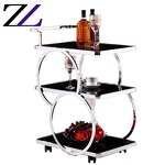 Coffee Tea Trolley Supplier - 3-tier Gold Stainless Steel Service Cart