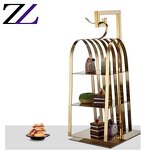 Buffet Display Risers Manufacturer - Gold Dessert Serving Square Risers