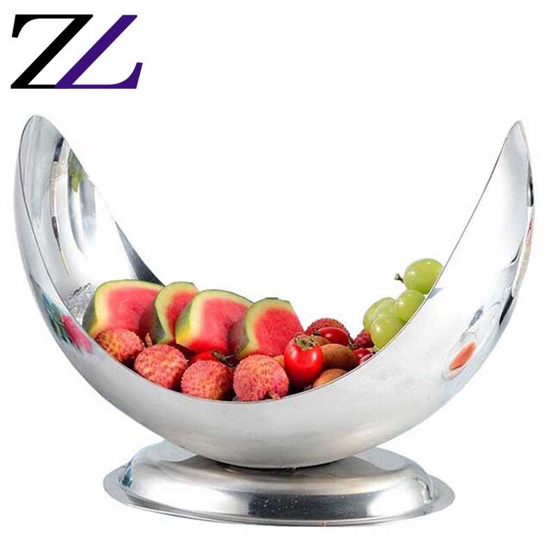 Fruit Bowl Manufacturer - Handmade Brass Antique Half Moon with Stand