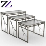Buffet Display Table Manufacturer - Round Mirrored Glass Banquet Restaurant