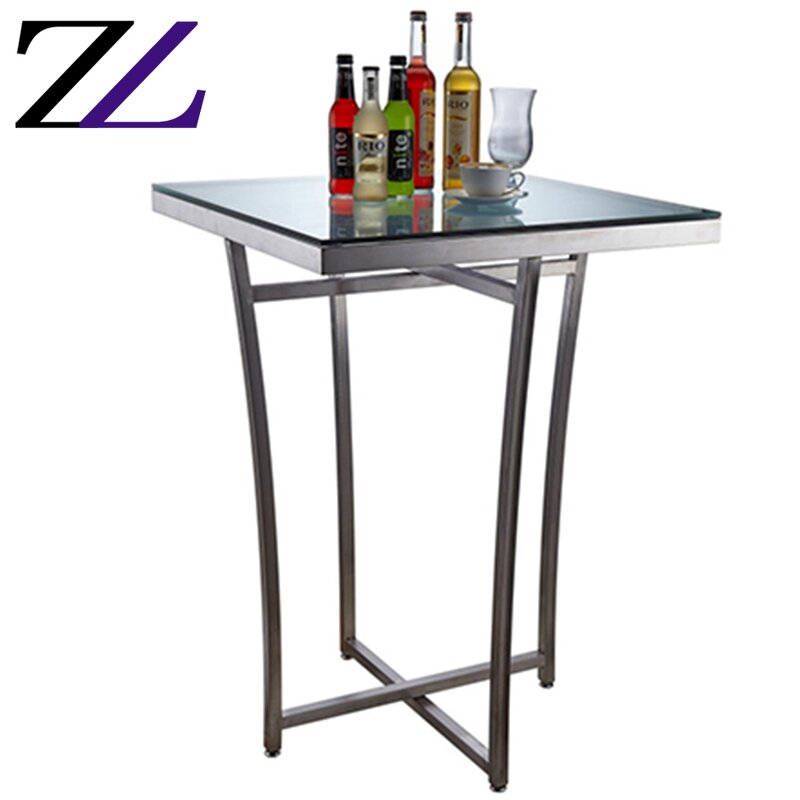 Buffet Table Supplier - Square Steel Stent Wine Table with Light