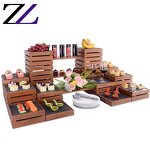 Wooden Dessert Stand Manufacturer - Open Buffet Slate Platters Display