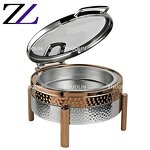 Chafing Dish Factory - Stainless Steel Hammered Glass Lid Set