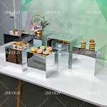 Acrylic Dessert Stand Manufacturer - White Buffet Riser Display Stand